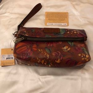 Patricia Nash Valerie The Tropics Leather Wristlet Pouch NWT & Card
